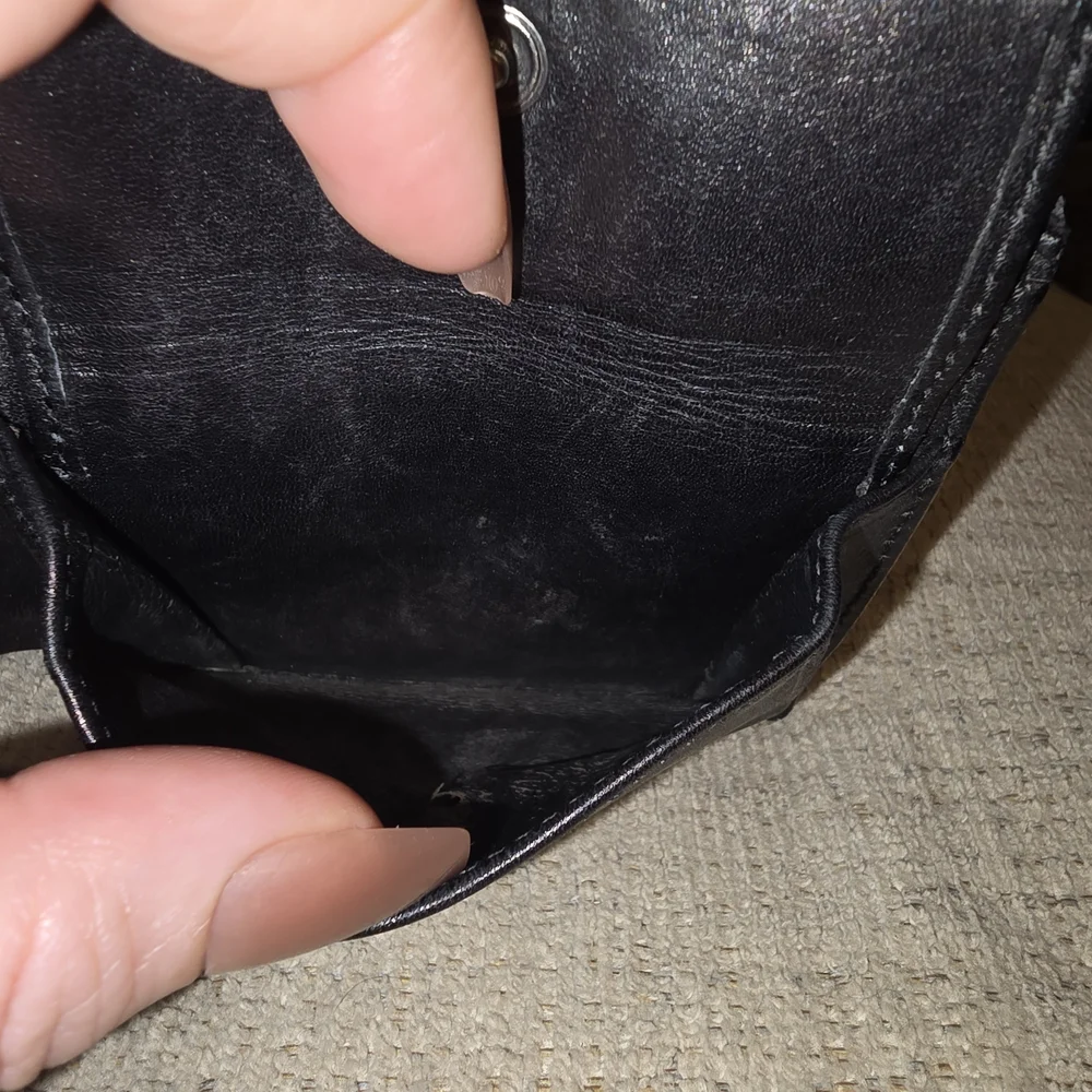 Vintage Gucci Black Leather Wallet With Coin Pouch